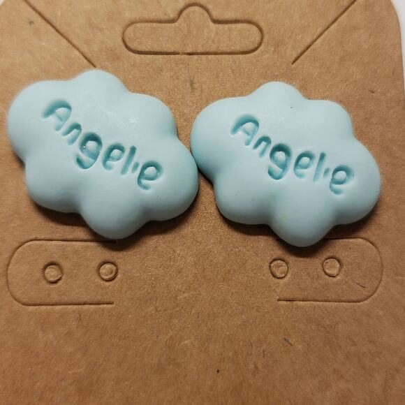 NEW Cute Angelcore Fairycore Cloud Stud Earrings Plastic Handmade Jewerly - Picture 1 of 2